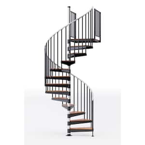 Reroute Prime Interior 60in Diameter, Fits Height 127.5in - 142.5in, 2 36in Tall Platform Rails Spiral Staircase Kit