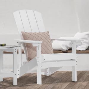 Recycled Plastic Weather Resistant Outdoor Patio Adirondack Chair in White