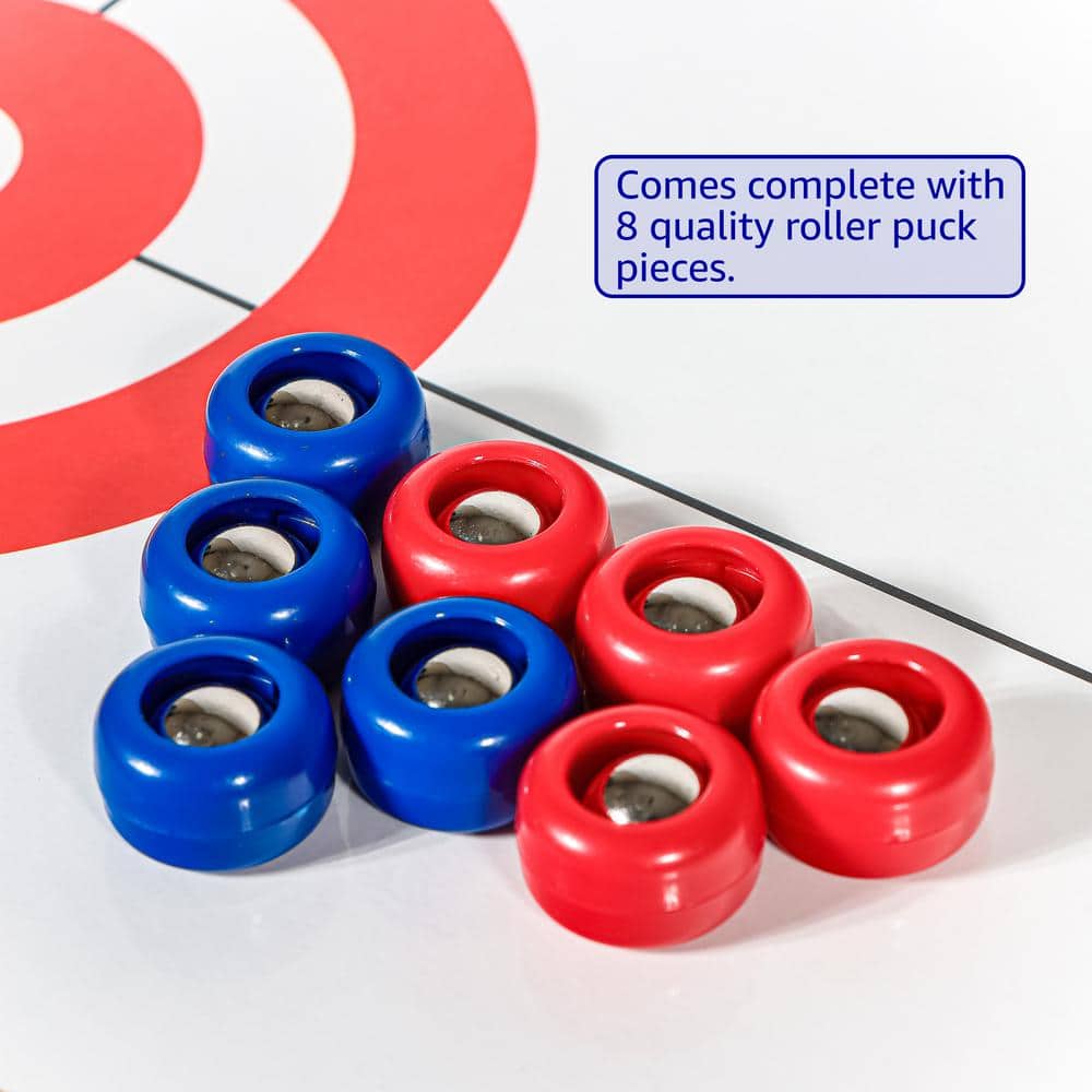 Pine Wood Table Top Shuffleboard and Curling Game