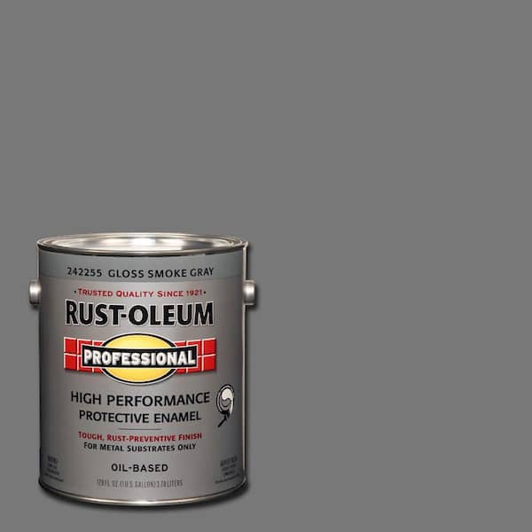 Rust-Oleum Professional 1 Gallon High Performance Protective Enamel Gloss Smoke Gray Oil-Based Interior/Exterior Metal Paint (2-Pack)