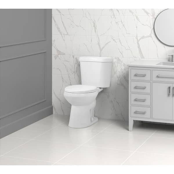 Glacier Bay 12 in. Rough In 2-Piece 1.28 GPF Single Flush Round