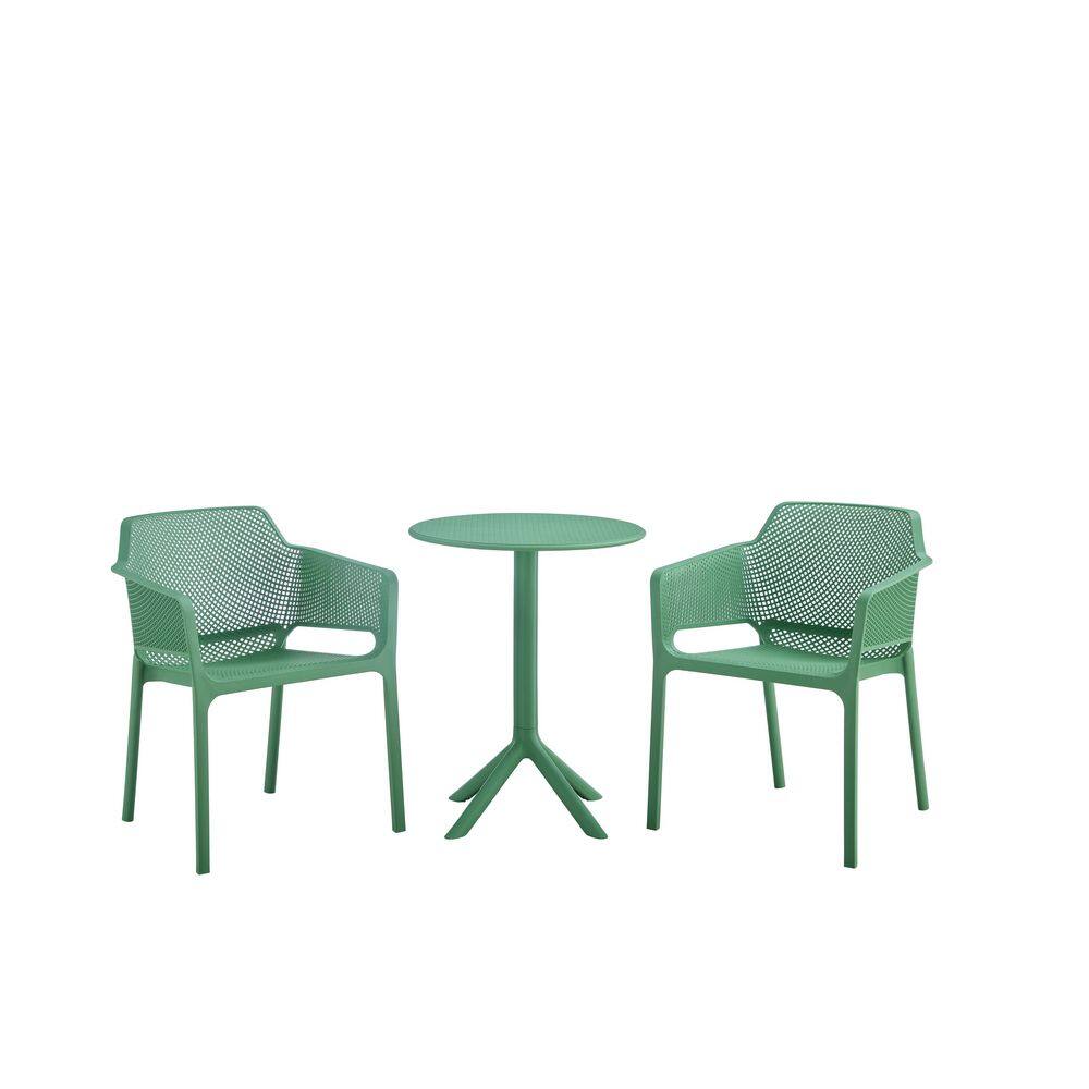 3 Pieces Premium Ocean Plastic Bistro Set with Arms, Green price history on PriceWatchPro