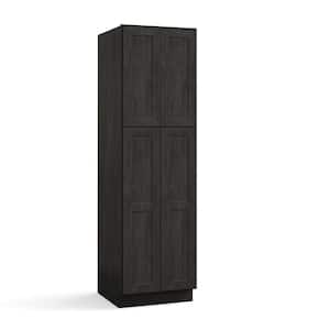 24 in. W x 24 in. D x 90 in. H in Shaker Charcoal Plywood Ready to Assemble Floor Wall Pantry Kitchen Cabinet