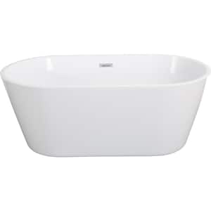 55.12 in. x 31.1 in. Soaking Bathtub in White with Drain, cUPC Certified