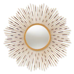 Medium Round Gold Contemporary Mirror (36 in. H x 36 in. W)