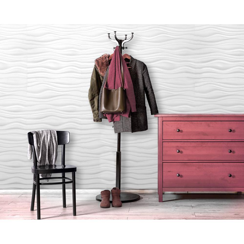 Dunes White 24'' x 24'' 3D PVC Wall Panels