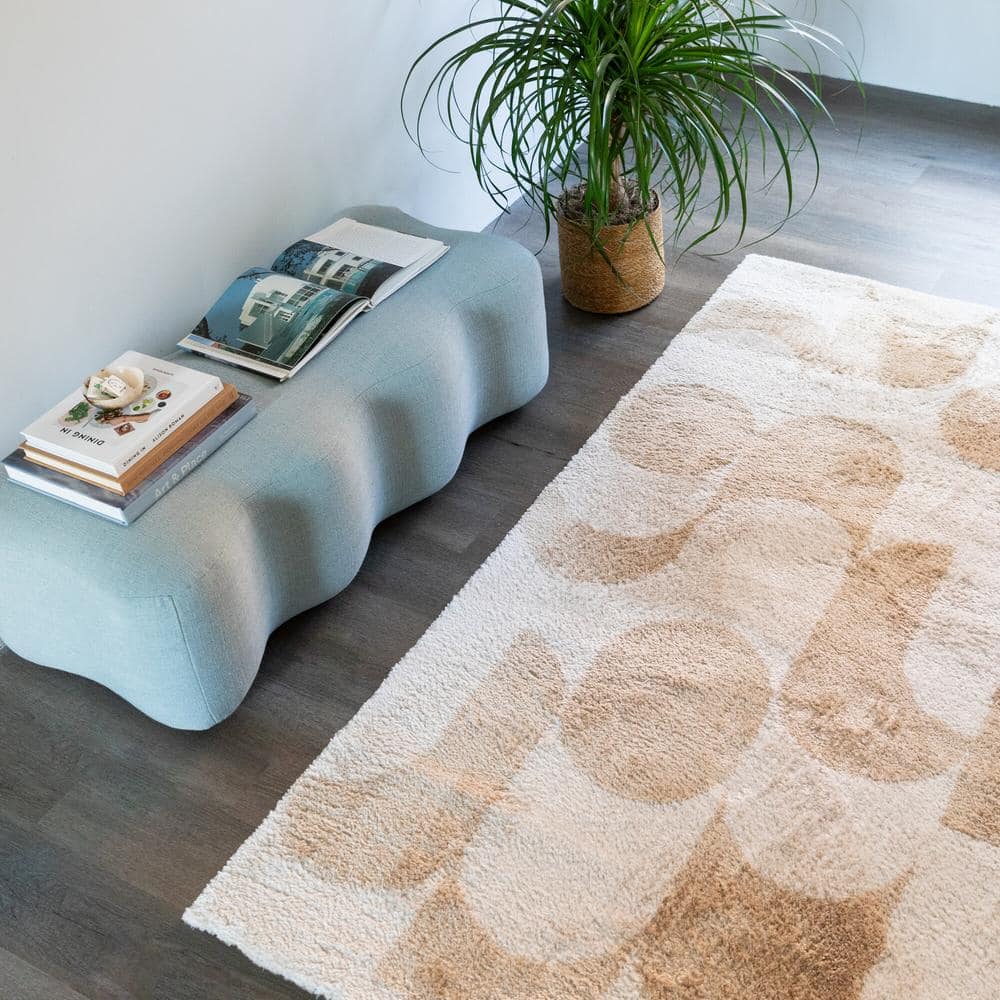 Cesaire Beige Geometric Kids' Area Rug, 8 ft x 10 ft