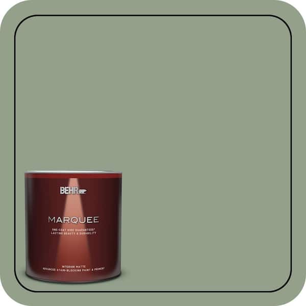 BEHR MARQUEE 1 qt. #440F-4 Athenian Green Matte Interior Paint & Primer
