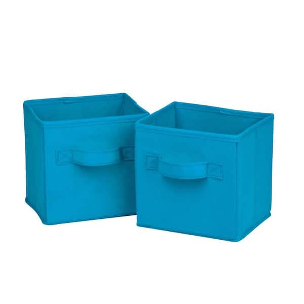 Honey-Can-Do 4.9 Qt. Mini Non-Woven Foldable Cube Bin in Aqua (6-Pack)