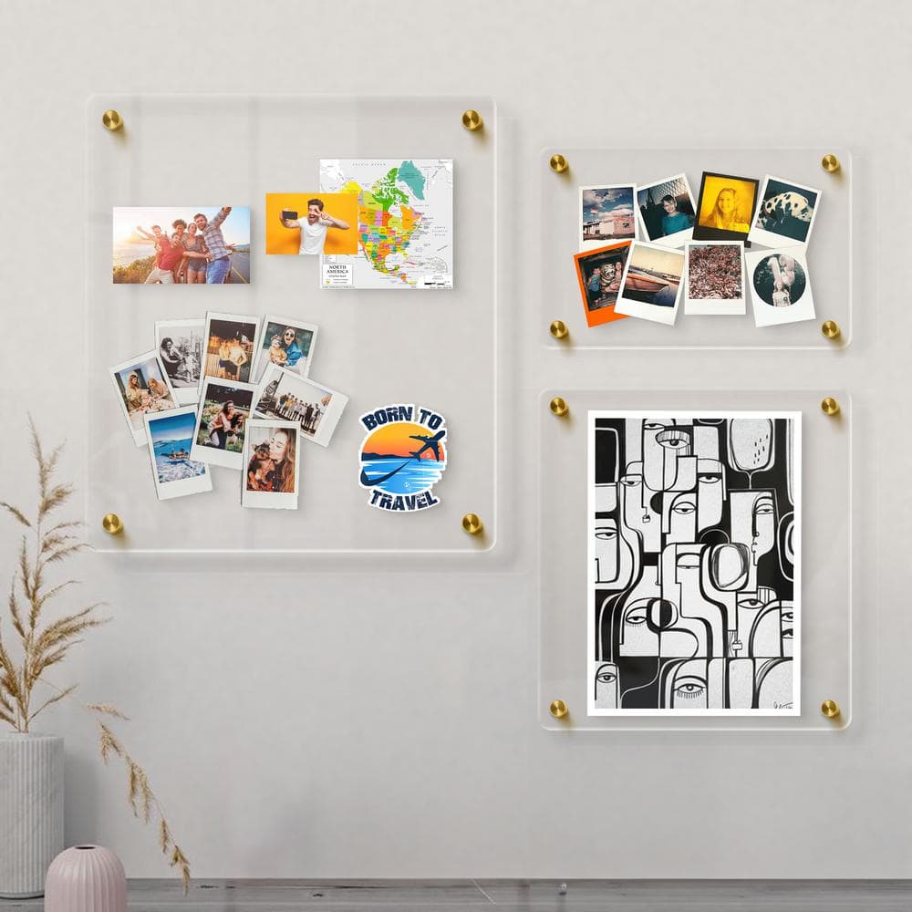 Gold Acrylic Floating Frameless Wall Frame 40x40 for Certificates