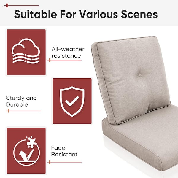 Opohoro ArcoBay 22 in. x 25 in. x 4 in. 4-Piece Deep Seating