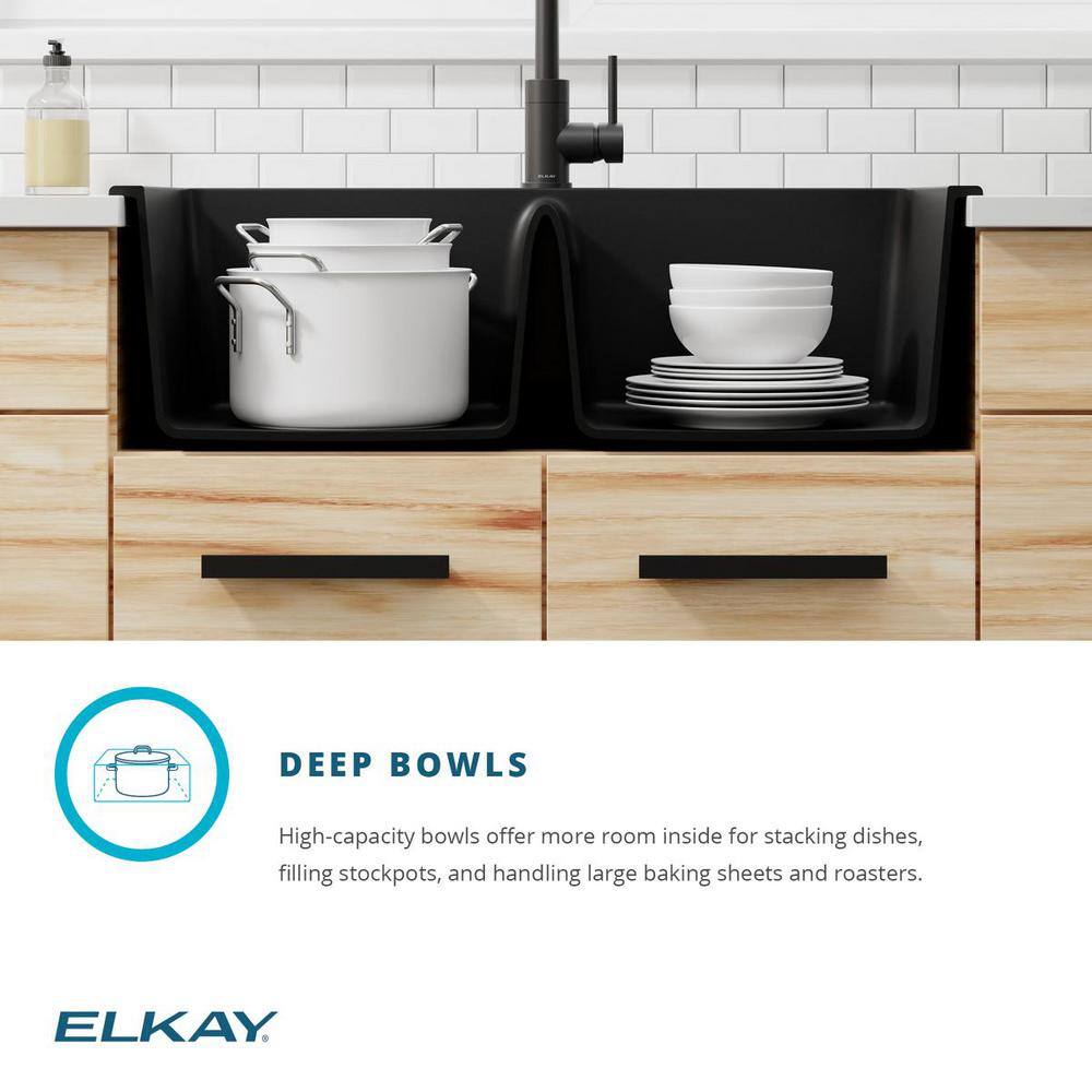 Greystone Quartz Double Bowl Drop-In Kitchen Sink