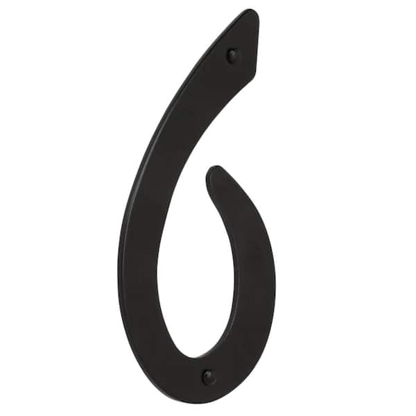 House Number 0 HIllman 841616 4-Inch Nail-On Black Die Cast Aluminum