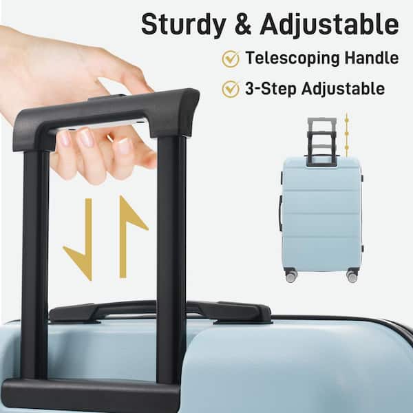 Merax 3-Bags 3-Piece Light Blue ABS Hardshell Double Spinner