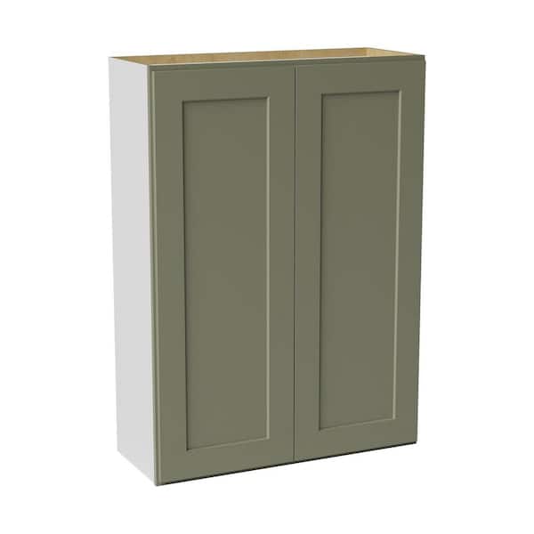 30 in. W x 12 in. D x 42 in. H Ready to Assemble Solid Wood Shaker Wall Kitchen Cabinet in Sage Green