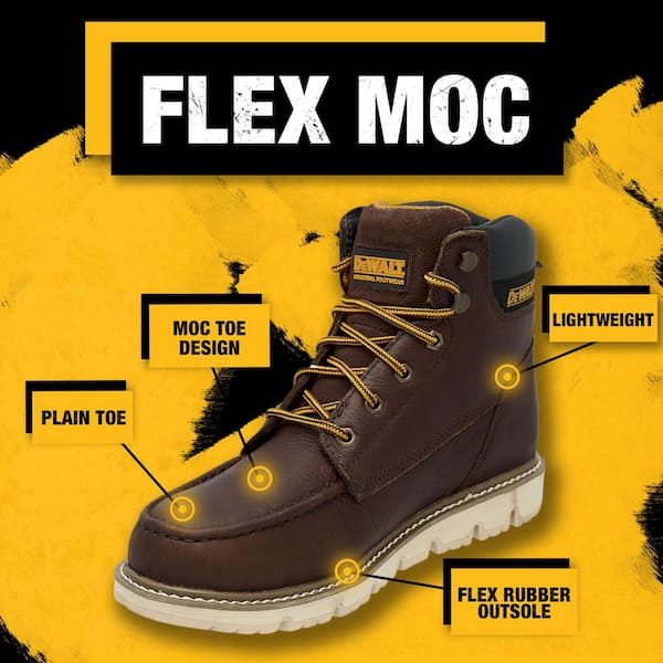 DEWALT Men's Flex Moc 6'' Work Boots - Soft Toe - Walnut Pitstop