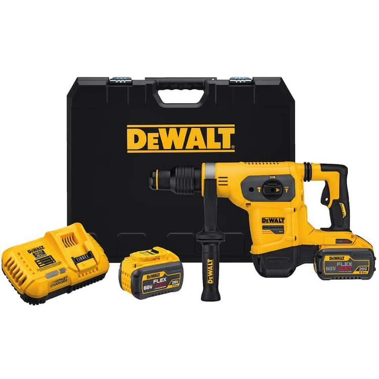 DEWALT FLEXVOLT 60V MAX Cordless Brushless 1-9/16 in. SDS MAX Combination Rotary Hammer and (2) FLEXVOLT 9.0Ah Batteries