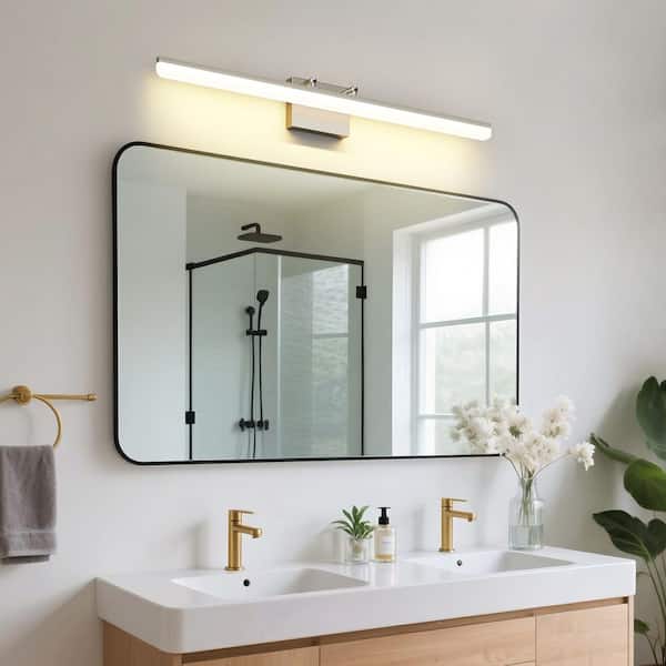 31.69 in. 1-Light Nickel LED Bathroom Vanity Light Bar with 5-CCT Adjustable Switch