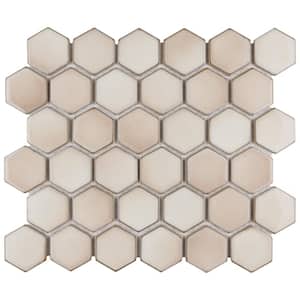 Hudson Due 2" Hex Truffle 10-7/8 in. x 12-5/8 in. Porcelain Mosaic Tile (9.7 sq. ft./Case)