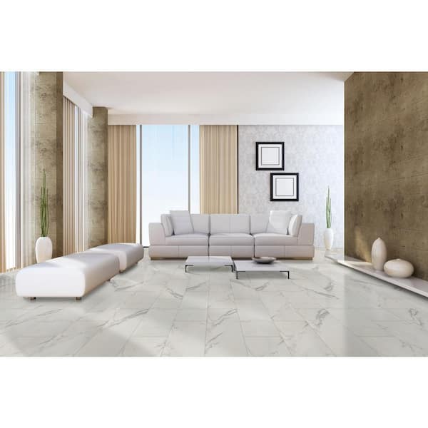 Regallo Calacatta Isla 12 in. x 24 in. Polished Porcelain Stone Look Floor and Wall Tile (542.36 sq. ft./Pallet)