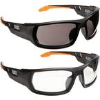 Clear/Gray Professional Safety Glasses Lens Combo Pack (2-Pairs)