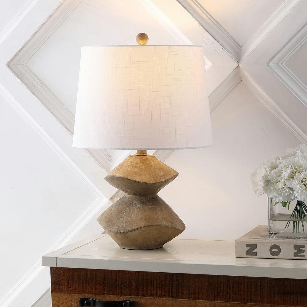 Rustic Brown Iron Abstract Table Lamp with Empire Shade