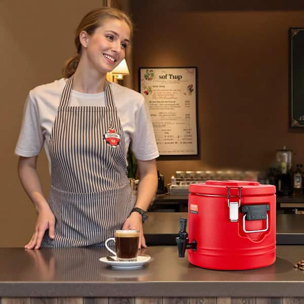 Insulated Beverage Dispenser,2.2 Gal./8 L Thermal Hot and Cold Drink Server Dispenser Tea Coffee Outdoor Stainless Steel