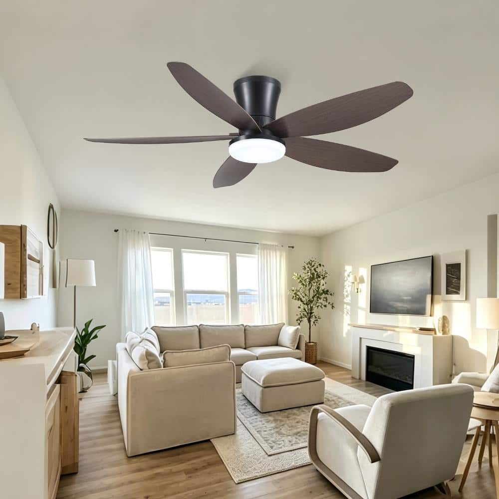 42-inch Nickel Flush Mount Ceiling Fan, Hidden Retractable Blades, Quiet DC Motor, Remote Control for Low Ceiling. price history on PriceWatchPro