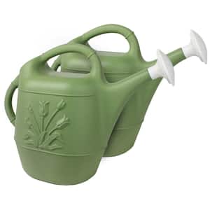2 Gal. (2-Count) Plants and Garden Plastic Watering Can in Sage Green