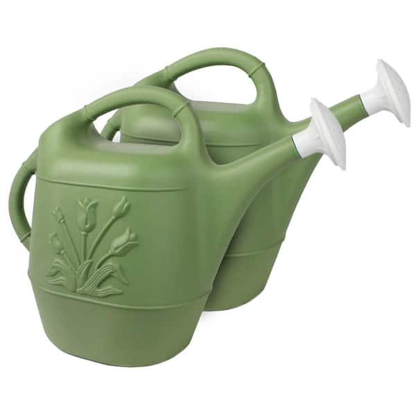 UNION PRODUCTS 2 Gal. (2-Count) Plants and Garden Plastic Watering Can in Sage Green