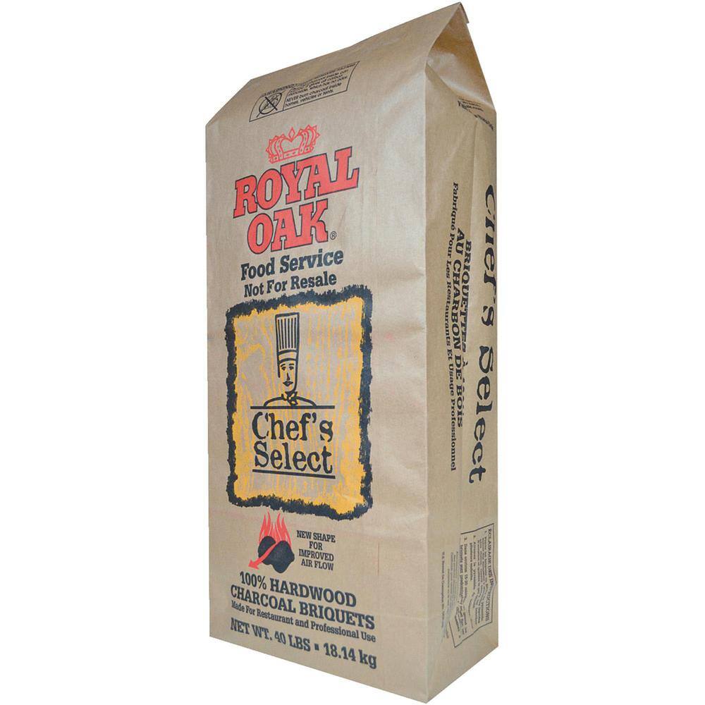 Royal Oak Grill Chef's Select Premium Hardwood Charcoal Briquettes 40 Pound Bag 