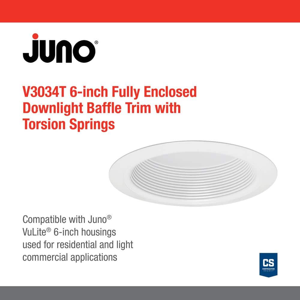 6-Inch White Aluminum LED Recessed Light Trim