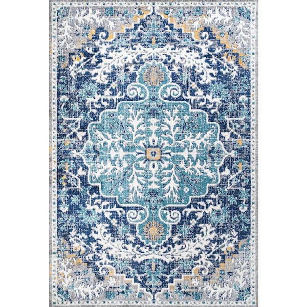 Anita Boho Denim and Wool Scatter Rug by Christopher Knight Home - Blue