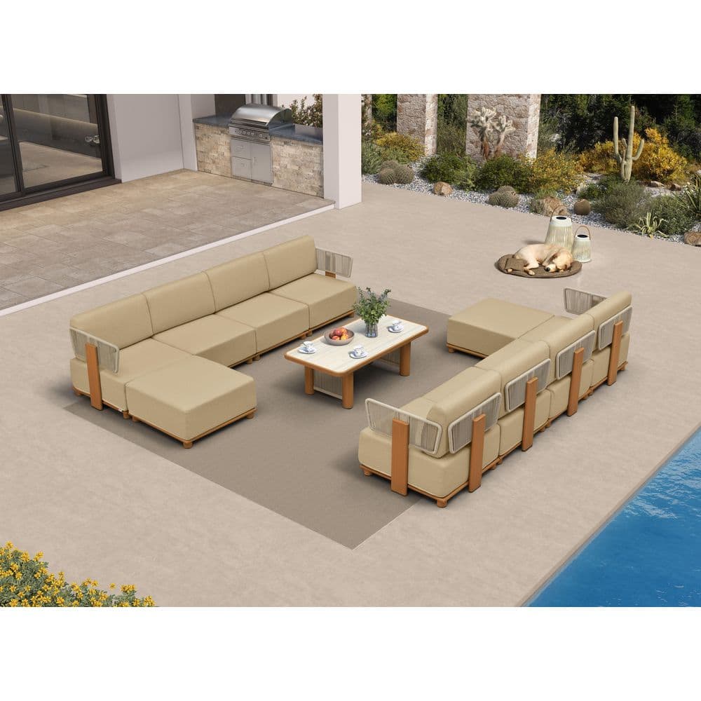 11 Pieces Patio Conversation Set with Ottoman Outdoor Couch Sectional Set with Cushions Patio Furniture Set L-Shaped price history on PriceWatchPro