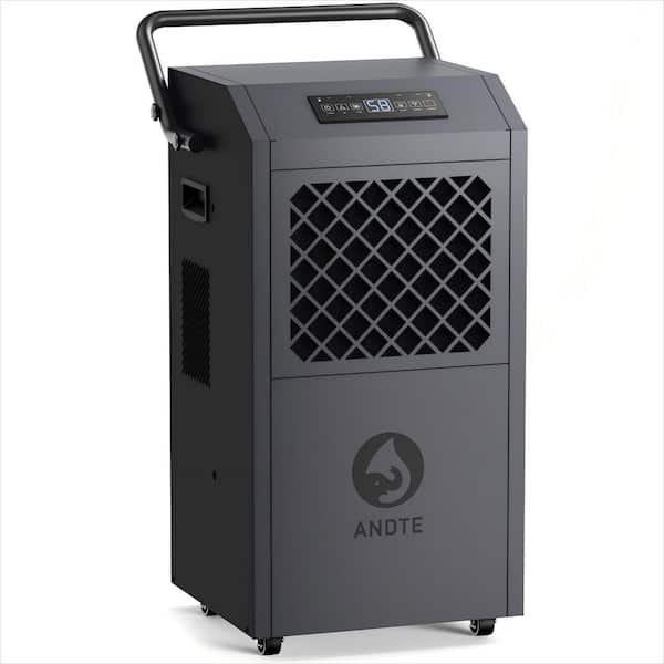 190 pt. 6500 sq.ft. Heavy Duty Bucketless Commercial Dehumidifier with Pump, Drain Hose, Auto Defrost, 24H Timer in Gray