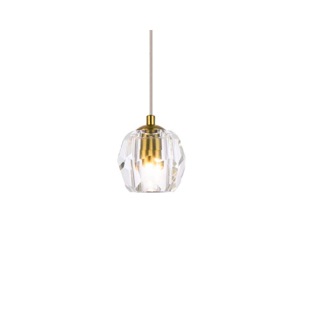Eren Gold Finish 5.5" Crystal Globe Pendant Light