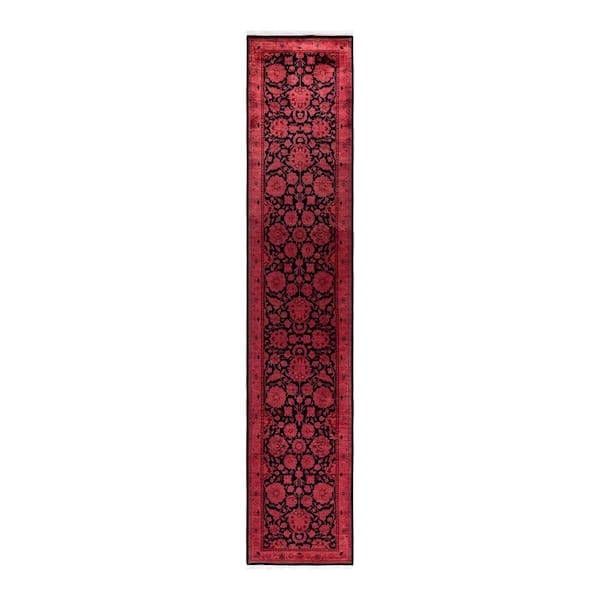 Solo Rugs Red 2 ft. 6 in. x 12 ft. 10 in. Fine Vibrance One-of-a-Kind Hand-Knotted Area Rug