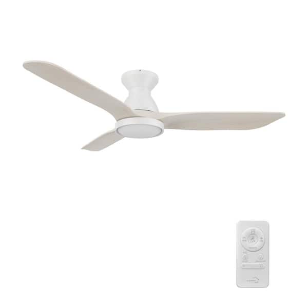 CARRO Lainey 52 in. Color Changing Integrated LED Indoor Matte White 10-Speed DC Ceiling Fan with Light Kit and Remote Control