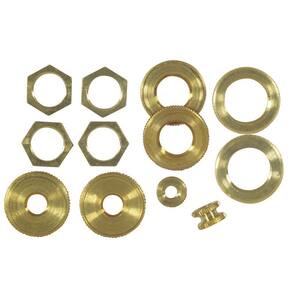 Assorted Solid brass Locknuts (12-Piece)