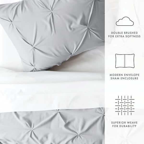 Soft Pin Tuck Duvet Cover Set House of Hampton Size: King Duvet Cover + 2 Shams