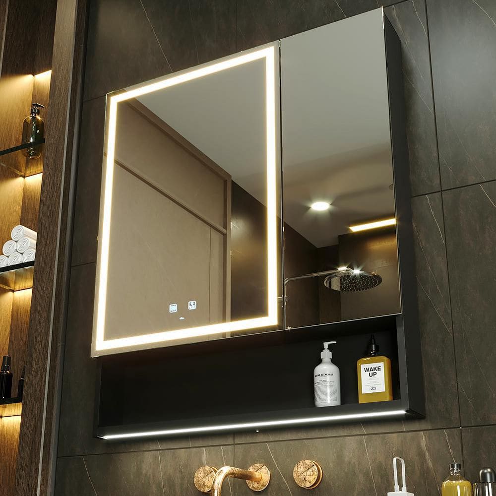 KWW 30 in. W x 34 in. H Large Rectangular LED Lighted Bathroom