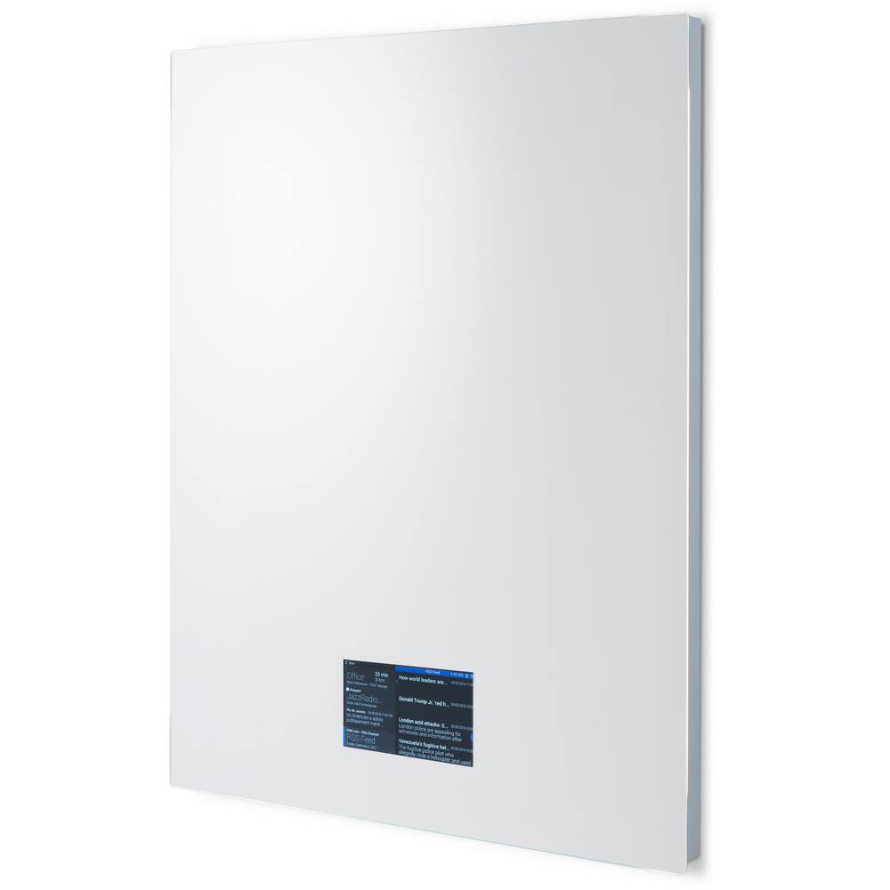 Smart 24 in. W x 30 in. H Frameless Rectangular Anti-Fog Bathroom Vanity Mi