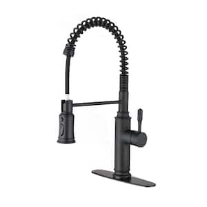 Single Handle Touch Pull Down Sprayer Kitchen Faucet with Spot Resistant in Matte Black
