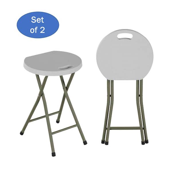 18 Gray Portable Bar Stools Set Of 2, Bar Stools 18 Inch Height Difference