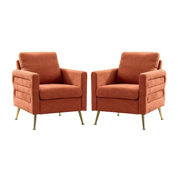 ARTFUL LIVING DESIGN Estela Orange Armchair With Metal Legs-S2