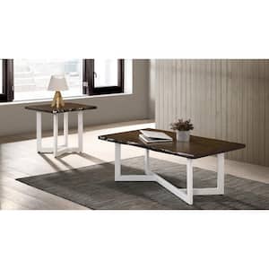 Bayly 2-Piece 48 in. Oak/White Large Rectangle Wood Coffee Table Set