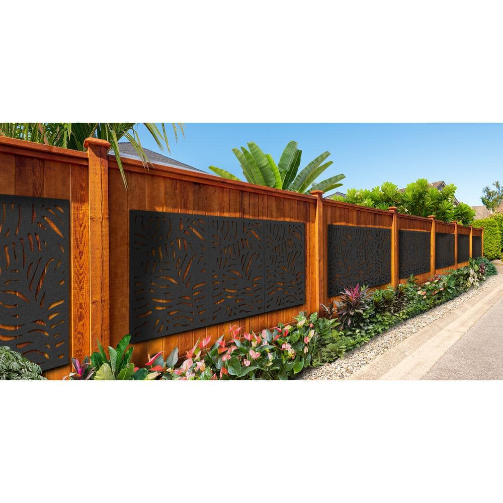 Black Hardwood Composite Decorative Privacy Screen Panel
