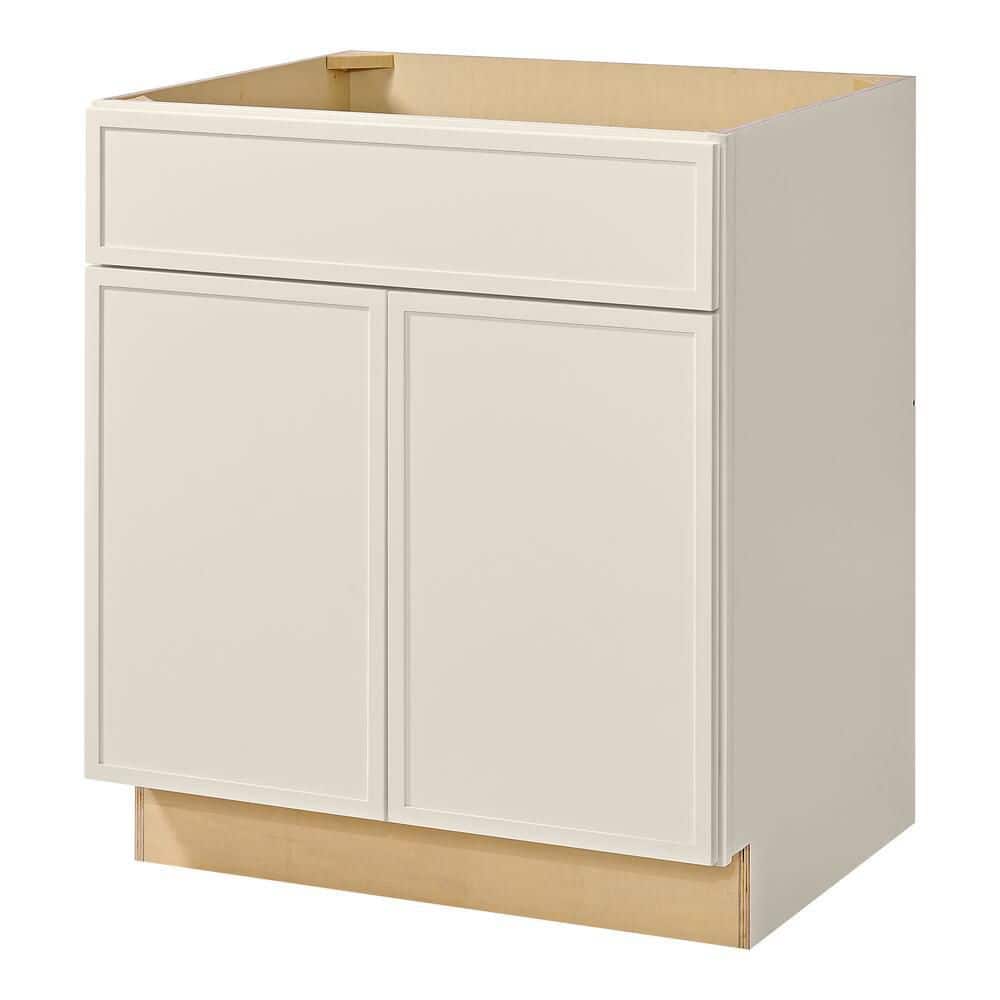 Leyton 30 in. W x 24 in. D x 34.5 in. H Ready to Assemble Plywood Slim Shaker Sink Base Kitchen Cabinet in Antique White price history on PriceWatchPro