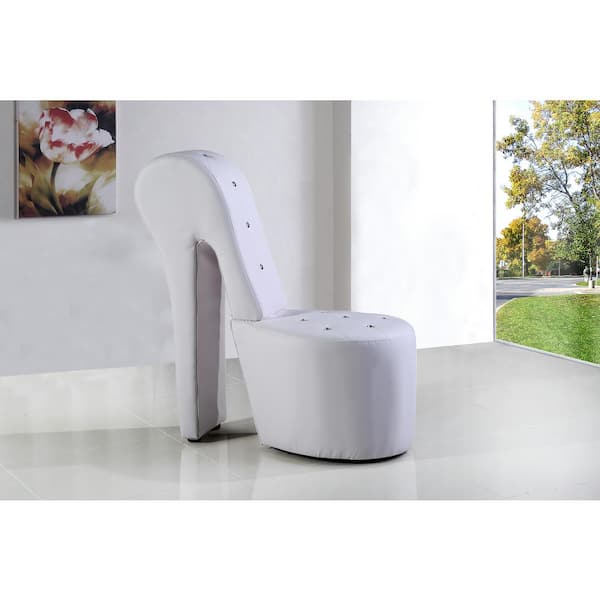 Jackson White Faux Leather High Heel Shoe Chair