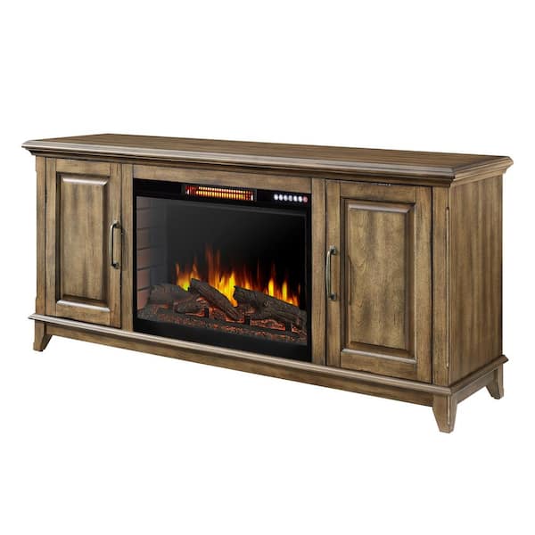 Muskoka Marcus 60 in. W Freestanding Electric Fireplace TV Stand with Bluetooth in Antique Pine